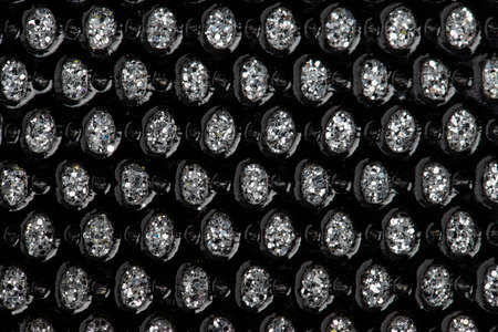 black PU leather coated with shiny crystals, texture