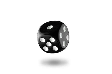 the dice are black with white dots, isolated on a white background for clippingの写真素材