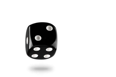 the dice are black with white dots, isolated on a white background for clippingの写真素材