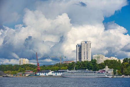 construction of modern residential complexes and office buildings, Moscow districtの写真素材