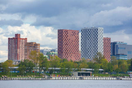 construction of modern residential complexes and office buildings, Moscow districtの写真素材