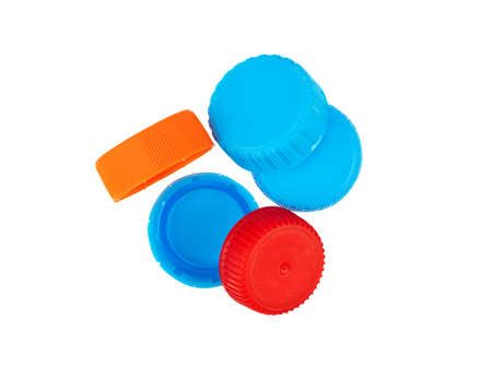 plastic bottle caps, isolate on a white background