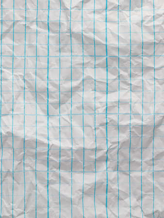 crumpled sheet of white paper in a blue cage, texture