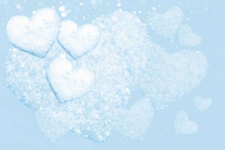 romantic background in pastel colors with hearts, highlights and snowflakes, valentine