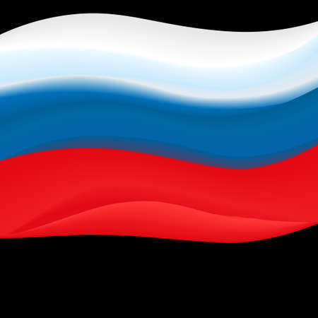 Russian tricolor flag on a black background, vector imageのイラスト素材