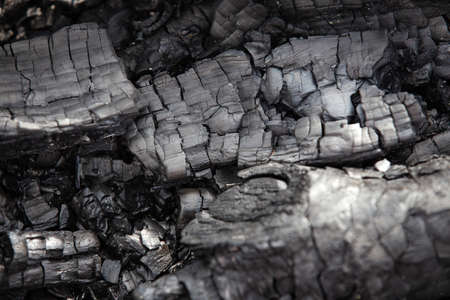 burnt wood in the fireの写真素材