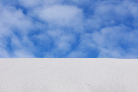 white snow in daylight, background, isolate on black backgroundの写真素材