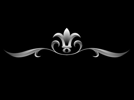 decorative elements with silver and gold gradient on a black background , separatorのイラスト素材