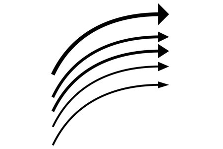 stylized arrows of various shapes and sizes for decoration and decoration, infographics, vectorのイラスト素材