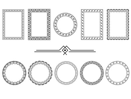 vector frames black on a white backgroundのイラスト素材