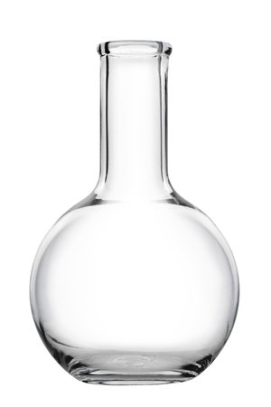 transparent glass vase of laconic shape, isolated