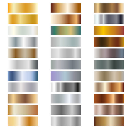 A set of abstract vector backgrounds, colored and metallic gradientsのイラスト素材