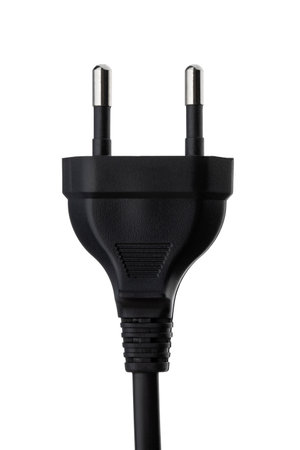 computer power cable isolated on a white background