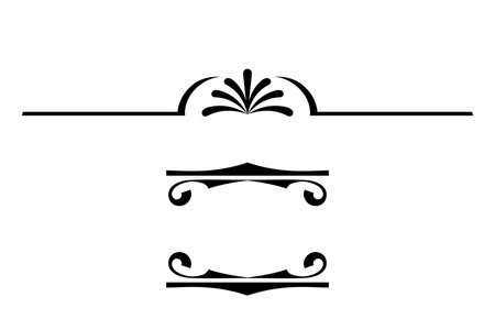black and white set of delimiters for text, dividersのイラスト素材