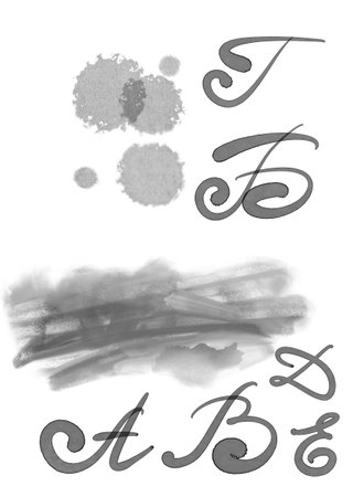 hand-painted, abstract drawing, clipart framesの写真素材