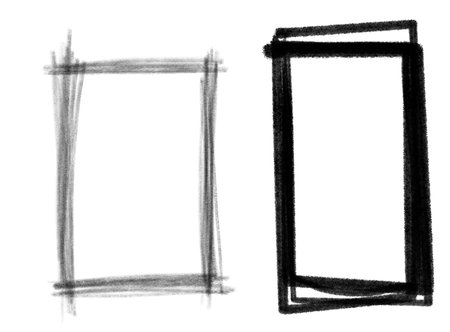 hand-painted, abstract drawing, clipart framesの写真素材