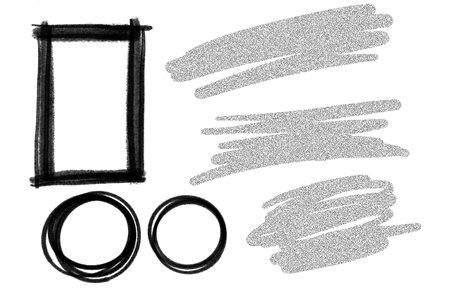 hand-painted, abstract drawing, clipart framesの写真素材