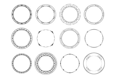 vector frames black on a white backgroundのイラスト素材