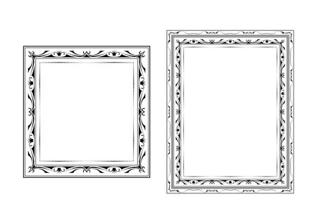vector frames black on a white backgroundのイラスト素材