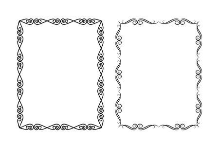 vector frames black on a white backgroundのイラスト素材