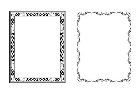 vector frames black on a white backgroundのイラスト素材