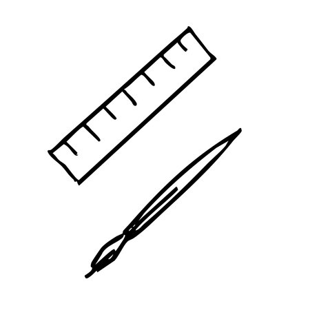 hand-drawn elements, children's school drawing, vectorのイラスト素材