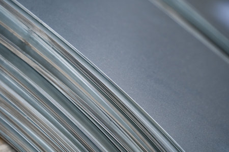 blanks made of sheet iron for the industrial manufacture of tableware, metal trimmingsの写真素材