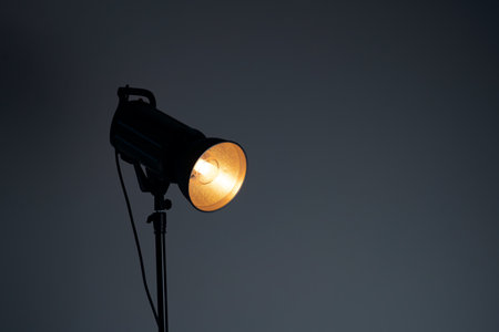 studio lighting, pulsed and permanent light source for a photo studioの写真素材