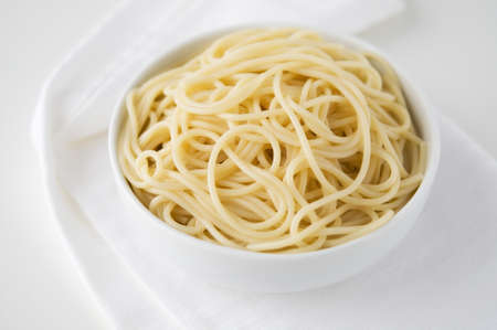 Empty pasta in white plateの写真素材