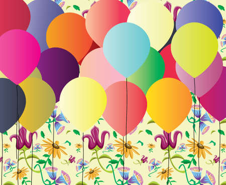 illustration with festive and cheerful balloonsのイラスト素材