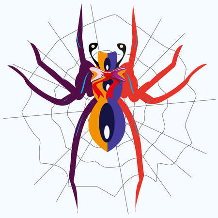 vector illustration with a colorful spiderのイラスト素材
