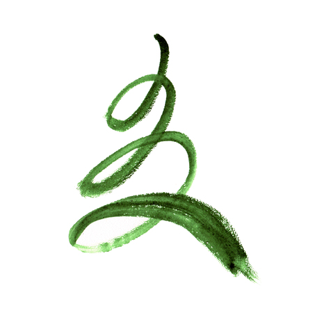 Abstract watercolor hand painted new year tree isolated on whiteの写真素材