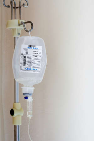 treatment in the hospital with an IV. Recovery of patients using a saline dripのeditorial素材