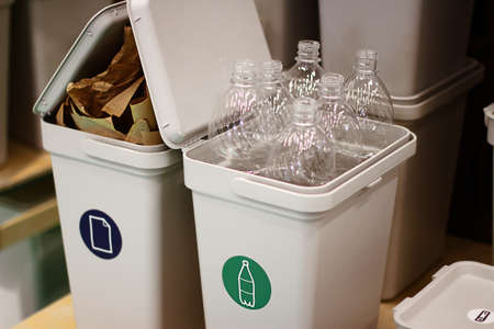 a place for sorting waste. garbage disposal is strictly categorized. rules for separating labels....