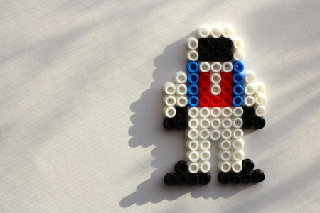 children's craft cosmonaut from mosaic. preschool creativity, fantasy development.の写真素材