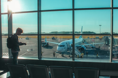 Kaliningrad, Russia, June 5, 2022 Airport terminal waiting seats for people. Passengers waiting for the planeのeditorial素材
