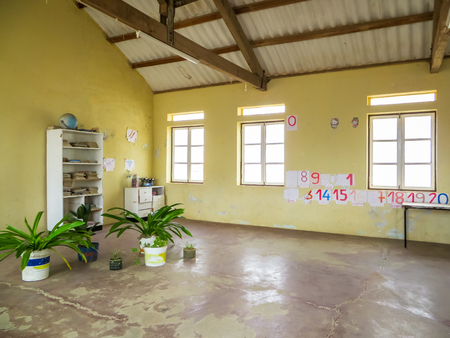 Classroom of primary school (Escola prim?ria) in Povoacao Velha, Boa Vista, Cape Verde, Africaのeditorial素材