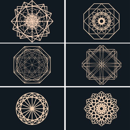 Ornamental logo templates for business cards, patterns, cards, invitations,  design and etc.のイラスト素材