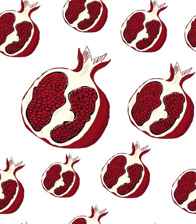 Bright pomegranate pattern for backgrounds, textile. wallpapers, wrapping paper and etc.のイラスト素材