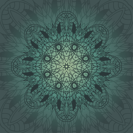Mandala card in emerald  colors for backgrounds, invitations, birthday cards, wallpapers and etc.のイラスト素材