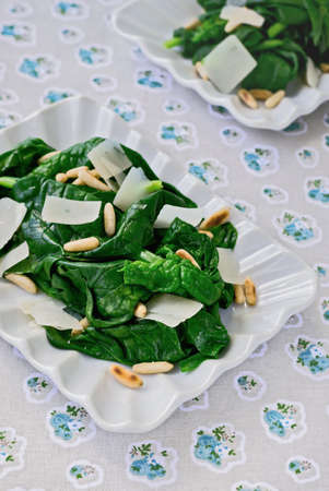 Spinach Salad with Parmesan Cheeseの写真素材