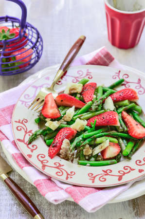 Delicious Strawberry Asparagus Saladの写真素材