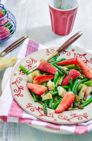Strawberry Asparagus Saladの写真素材