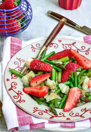 Delicious Strawberry Asparagus Saladの写真素材