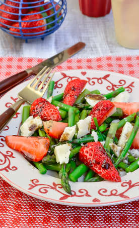 Spring and Summer Dishes, Delicious Strawberry Asparagus Saladの写真素材