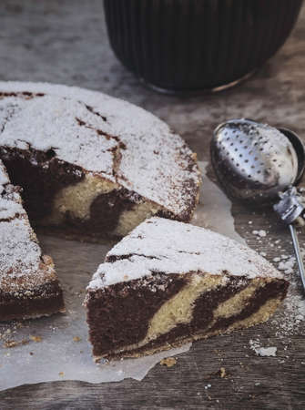 Zebra Cake with Chocolateの写真素材