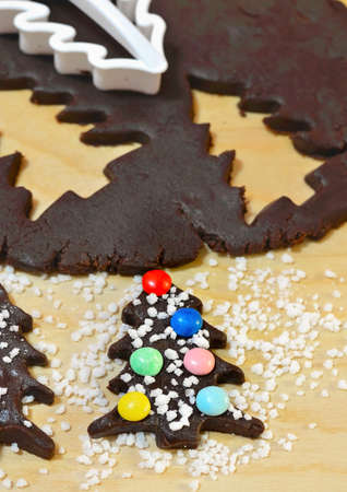 Homemade bakery making. Homemade Bakery, Xmas Sweet, Winter Holidays Concept.の写真素材