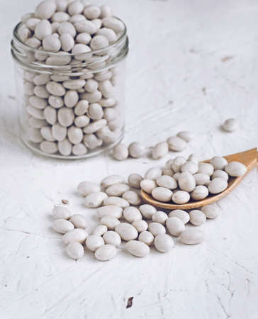 White Beans Isolated On Whiteの写真素材