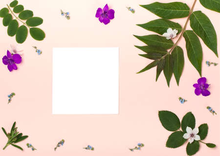 Tropical pattern on a pink background. Trend background. Concept of summer, vacation, recreation, travelの写真素材