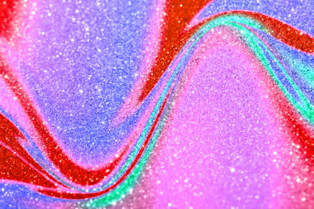 Sparkling neon trend abstract background. Mint, pink and red colors.